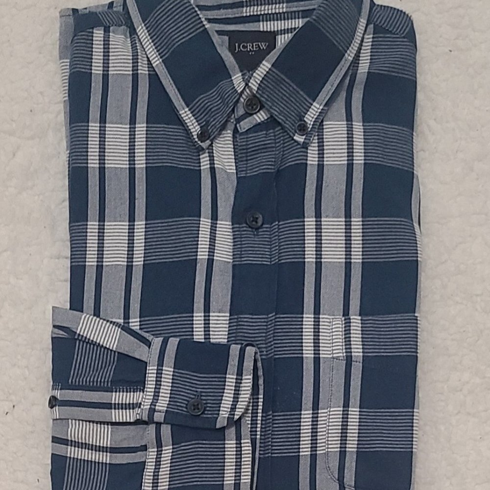 J. Crew Men's Plaid Long Sleeve Button Down Shirt SU